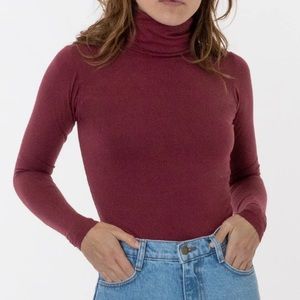 Los Angeles Apparel COTTON SPANDEX GARMENT DYE TURTLENECK - XS